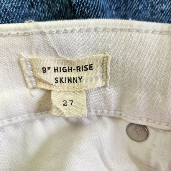 Madewell 9” High Waist Classic Skinny Jean in Pure White Denim 27 - Picture 10 of 13